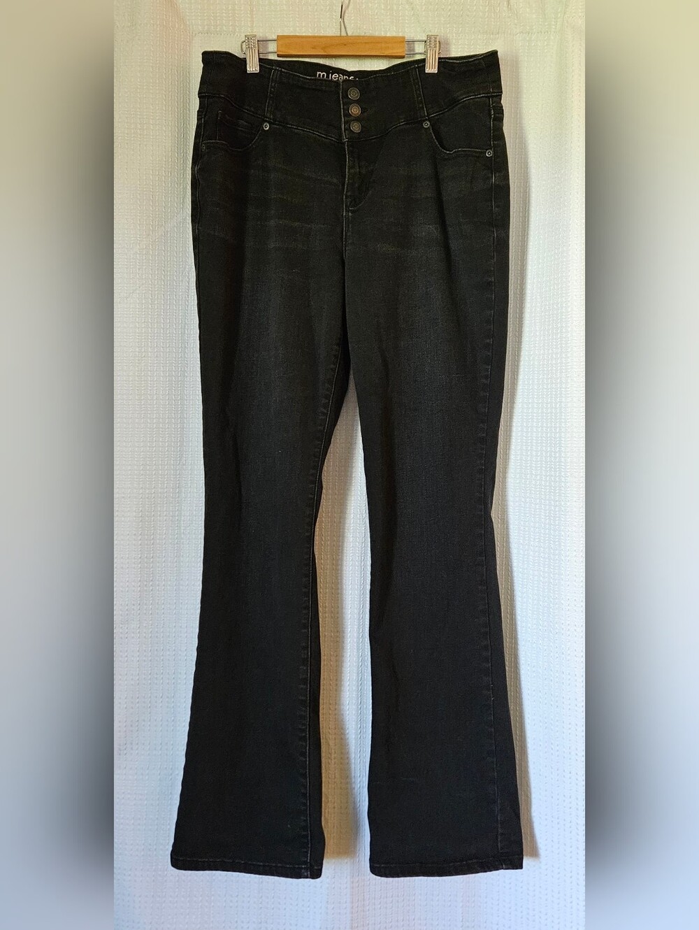 m jeans by Maurices Black Mid Rise Boot Cut Jeans Size 14 Long